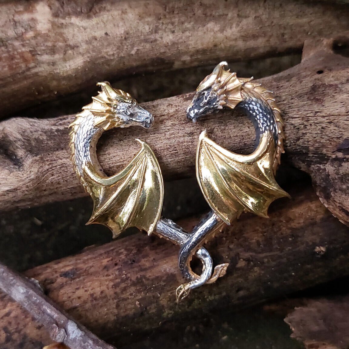 Dragones dije en plata fabricacion artesanal