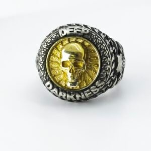 Deep darkness anillo plata calavera baño de oro