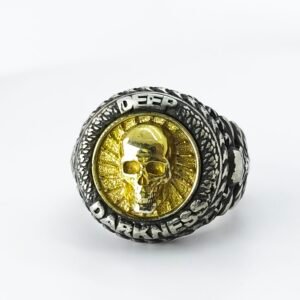 Deep darkness anillo plata calavera baño de oro