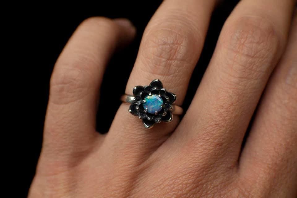 anillo loto artesanal plata zahori