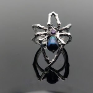 spider araña anillo plata