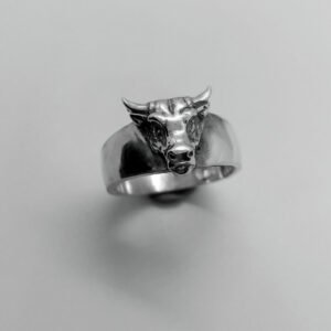 anillo vaca toro plata