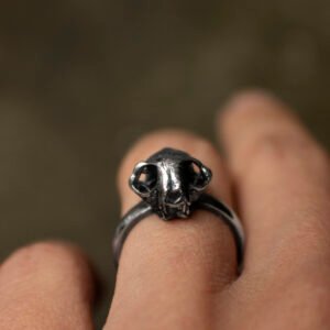 anillo craneo de gato plata Zahori