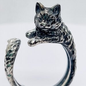 anillo gato plata zahori